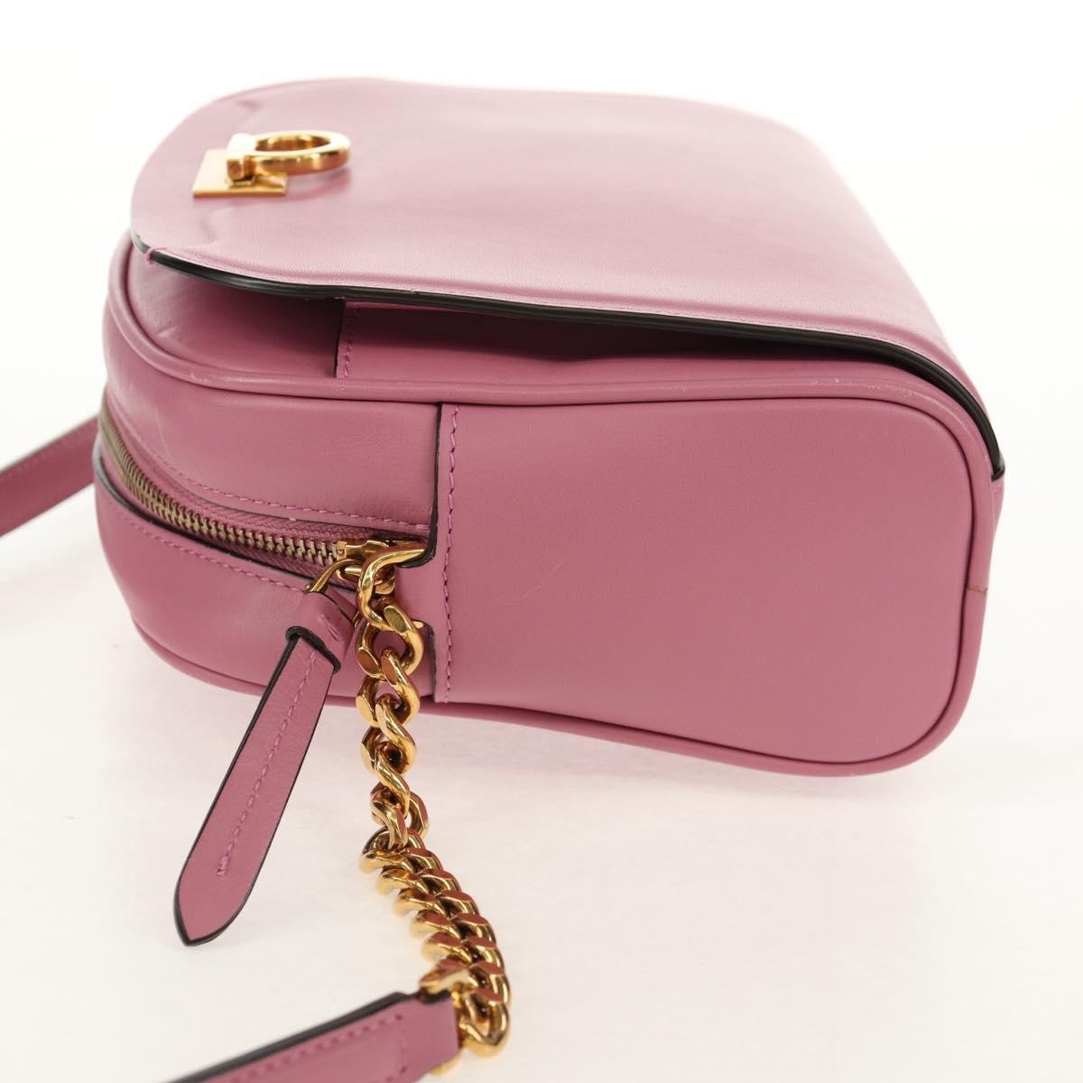 Salvatore Ferragamo Gancini Shoulder Bag Leather Pink Leather Shoulder Bag Bag (Authentic Pre-Loved)