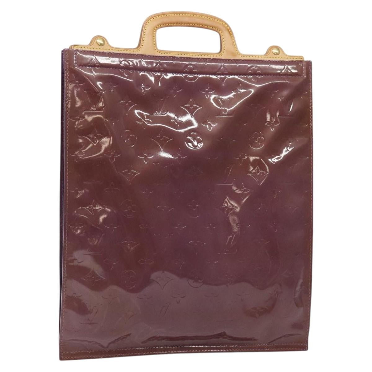 Louis Vuitton Stanton Handbag Monogram Vernis Purple Patent_Leather Tote Bag Bag (Authentic Pre-Loved)