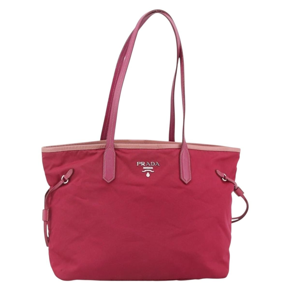 Prada Vintage Tote Tessuto Pink Nylon Tote Bag Bag (Authentic Pre-Loved)