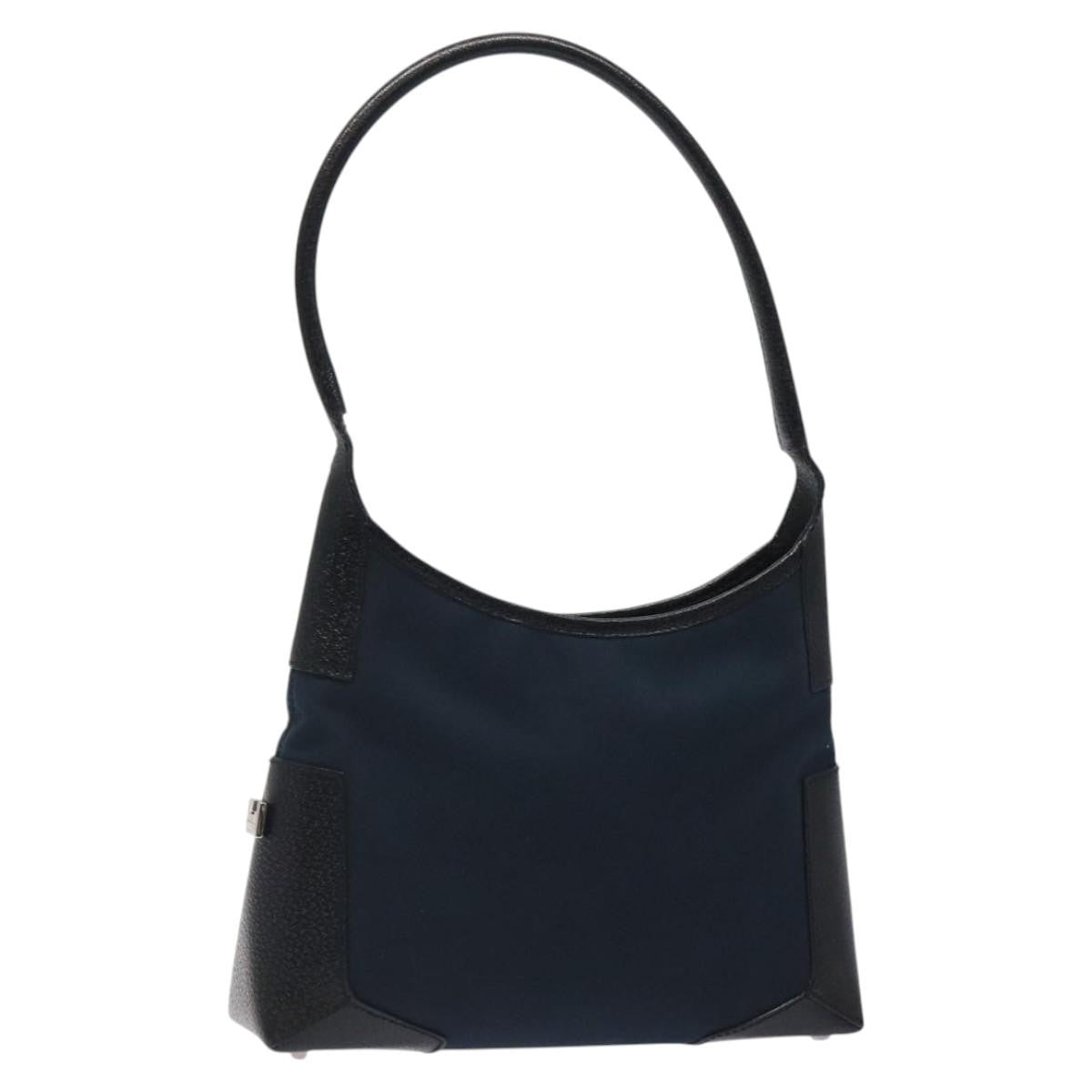 Salvatore Ferragamo Vintage Shoulder Bag Canvas Navy Canvas Shoulder Bag Bag (Authentic Pre-Loved)
