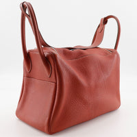 Hermes Lindy Bag Togo Orange Leather Shoulder Bag Bag (Authentic Pre-Loved)