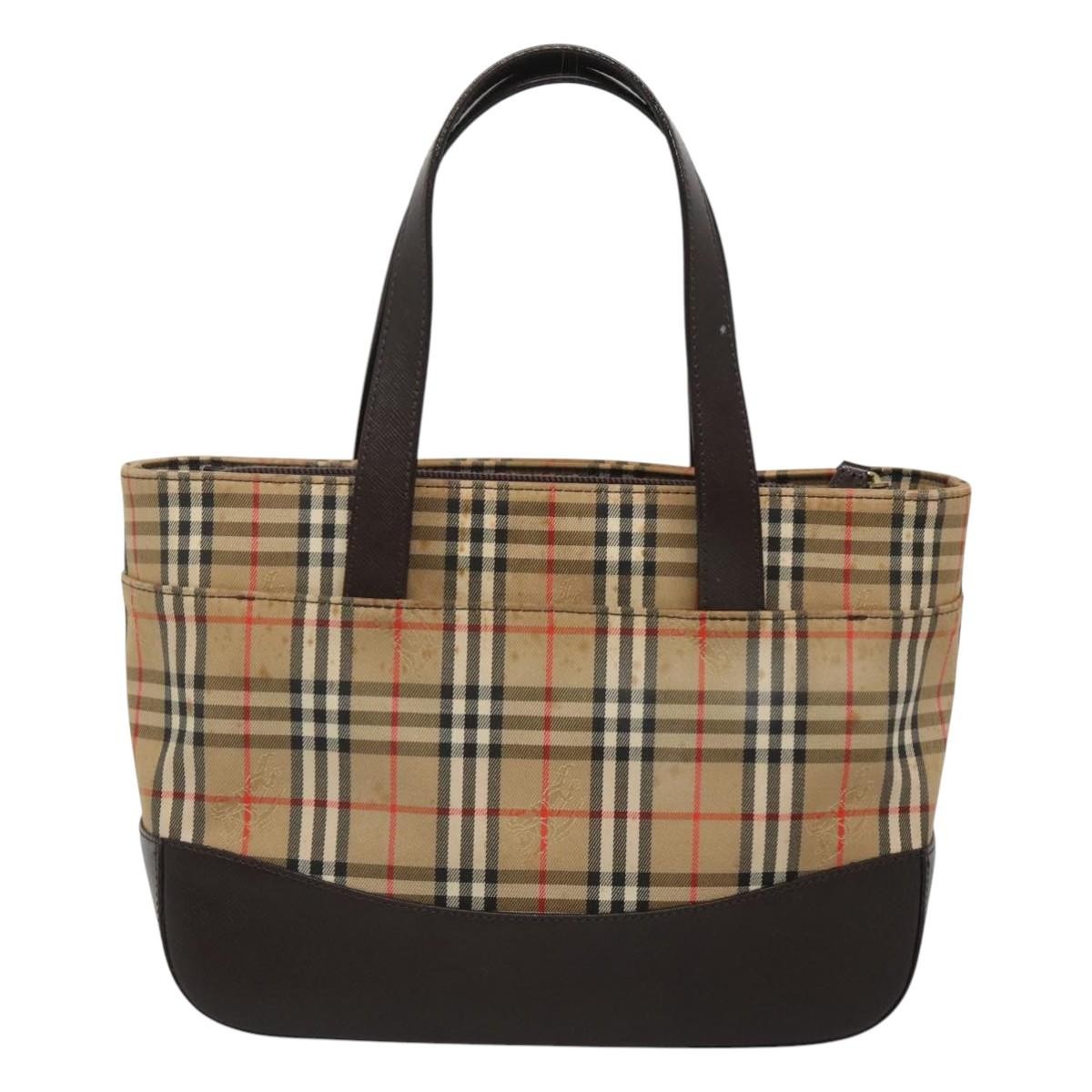 Burberry Nova Check Handbag Nova Check Canvas And Leather Beige Canvas Handbag (Authentic Pre-Loved)