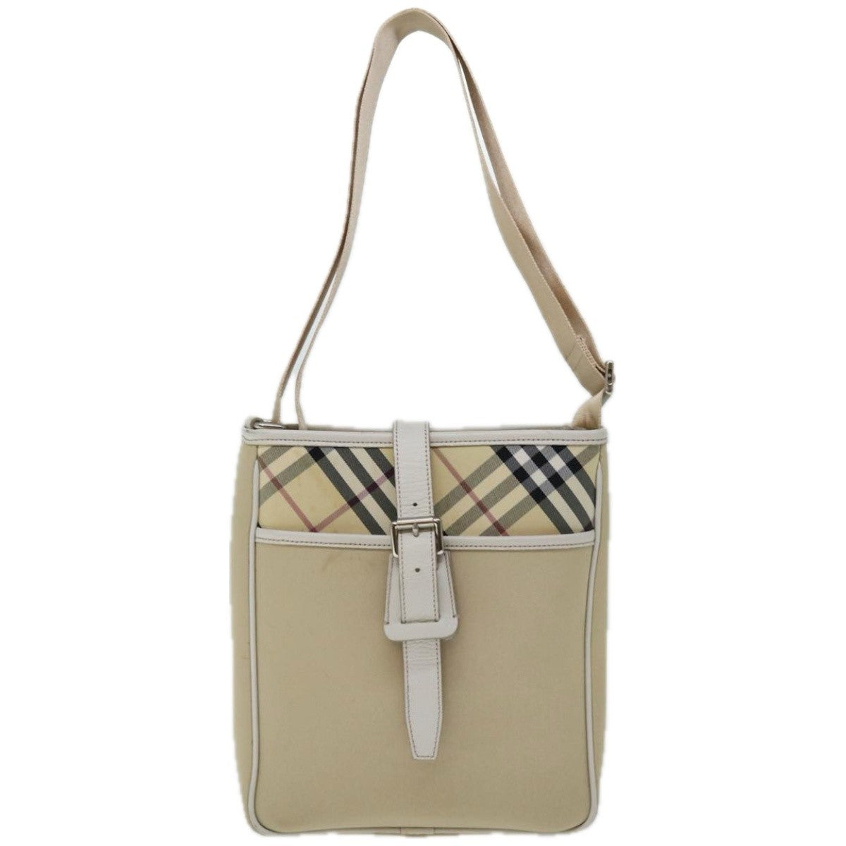 Burberry Nova Check Shoulder Bag Canvas Beige Canvas Shoulder Bag Bag (Authentic Pre-Loved)