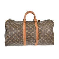 Louis Vuitton Keepall Bag Monogram Canvas Brown Canvas Travel Bag Bag (Pre-Loved)