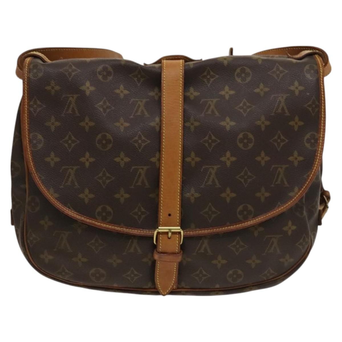 Louis Vuitton Saumur Handbag Monogram Canvas Brown Canvas Shoulder Bag Bag (Authentic Pre-Loved)