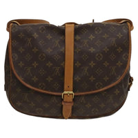 Louis Vuitton Saumur Handbag Monogram Canvas Brown Canvas Shoulder Bag Bag (Authentic Pre-Loved)