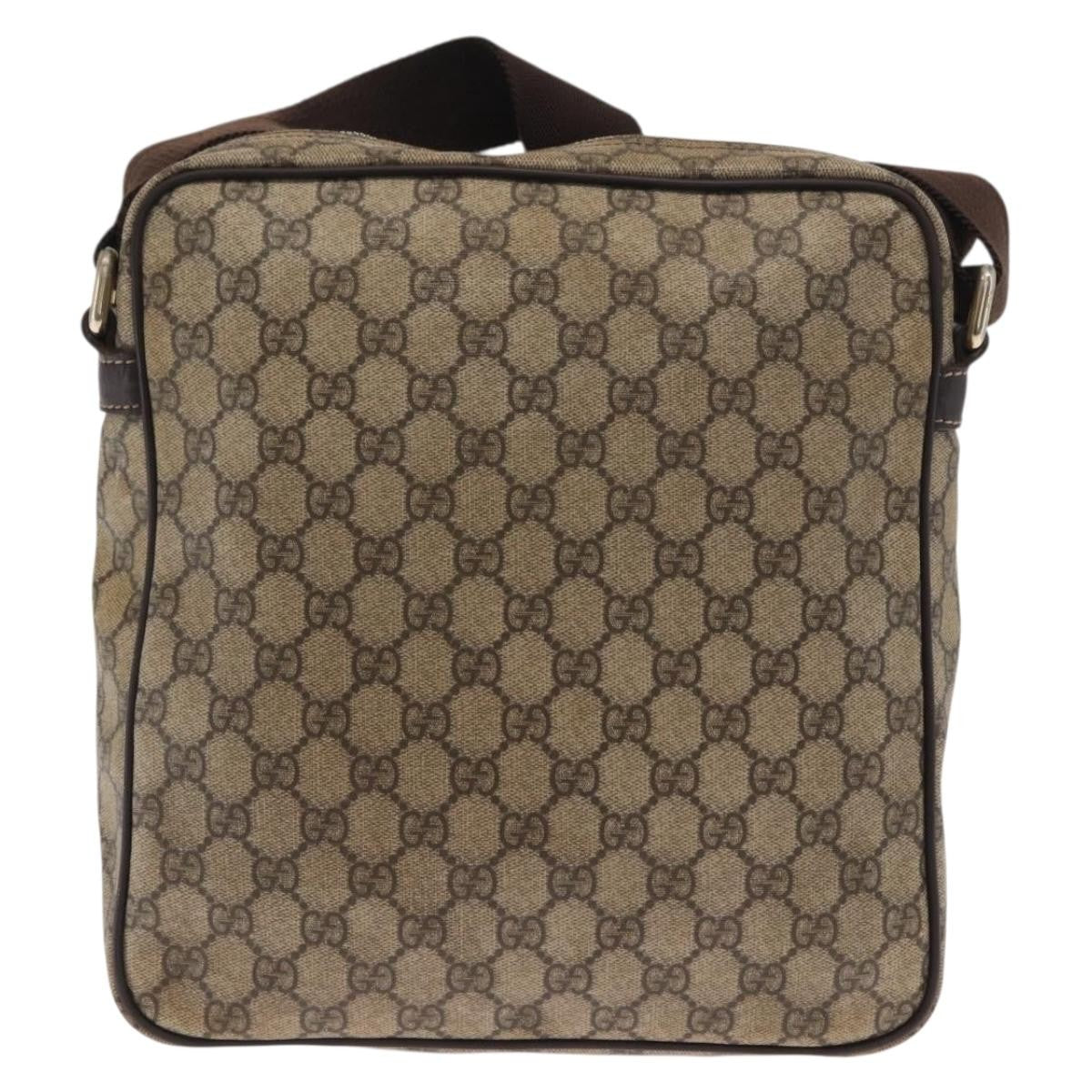Gucci Front Zip Messenger Gg Coated Canvas Beige Canvas Shoulder Bag Bag (Pre-Loved)