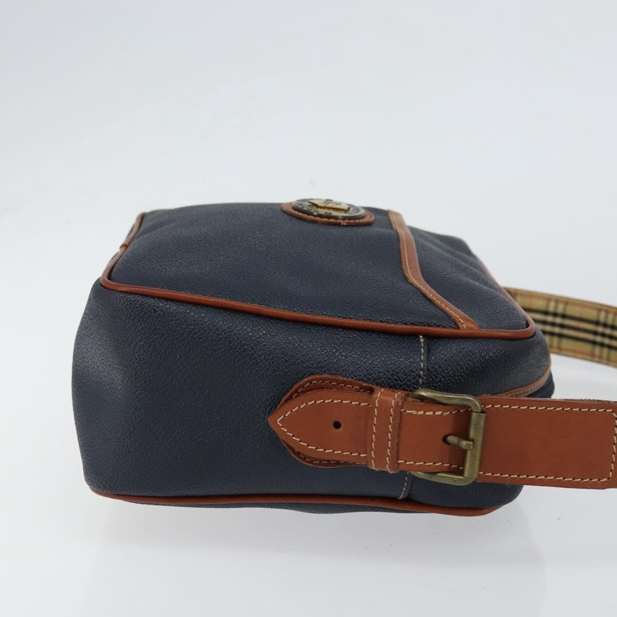 Burberry Vintage Shoulder Bag Leather Navy Leather Shoulder Bag Bag (Authentic Pre-Loved)