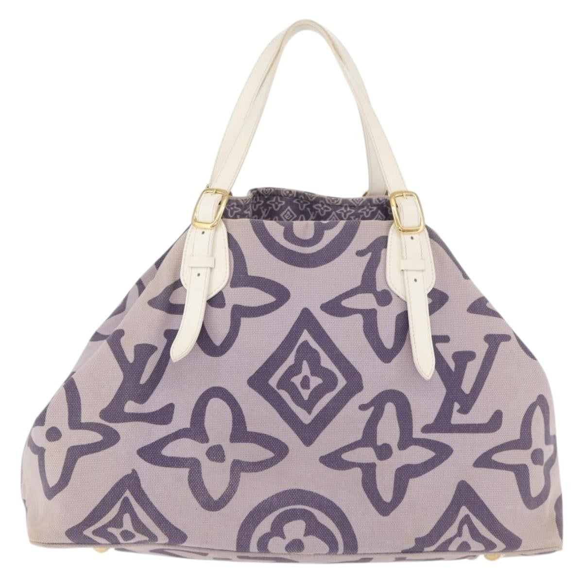 Louis Vuitton Tahitienne Cabas Canvas Purple Canvas Tote Bag Bag (Authentic Pre-Loved)