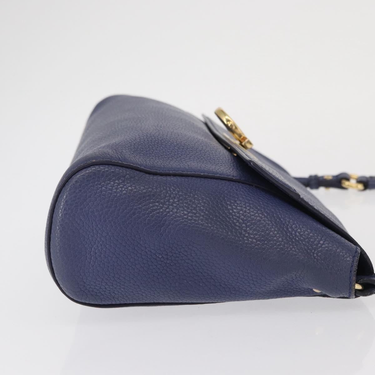 Salvatore Ferragamo Abbey Shoulder Bag Leather Navy Leather Shoulder Bag Bag (Authentic Pre-Loved)