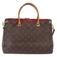 Louis Vuitton Pallas Tote Monogram Canvas With Leather Brown Canvas Tote Bag Bag (Pre-Loved)