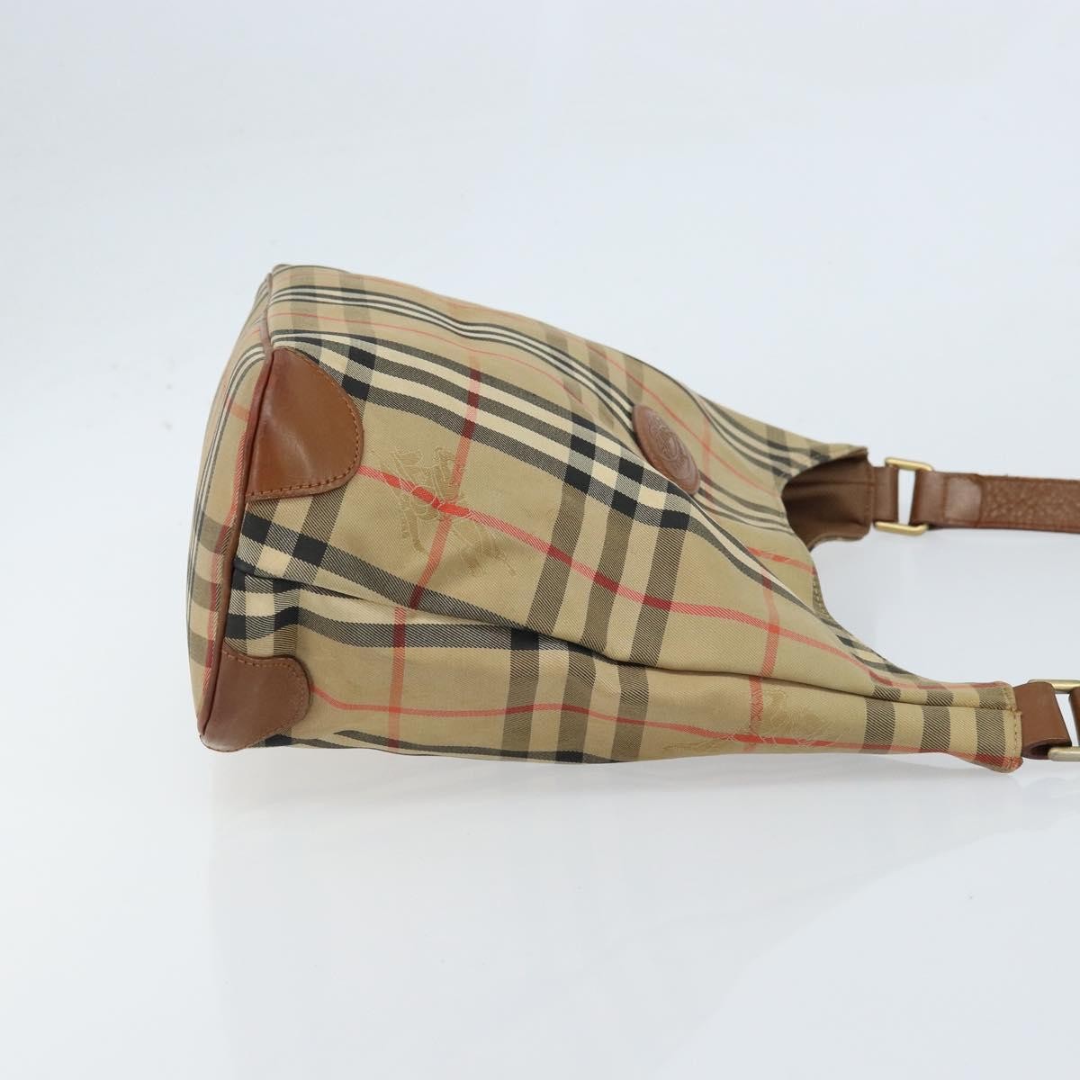 Burberry Nova Check Shoulder Bag Canvas And Leather Beige Canvas Shoulder Bag Bag (Authentic Pre-Loved)