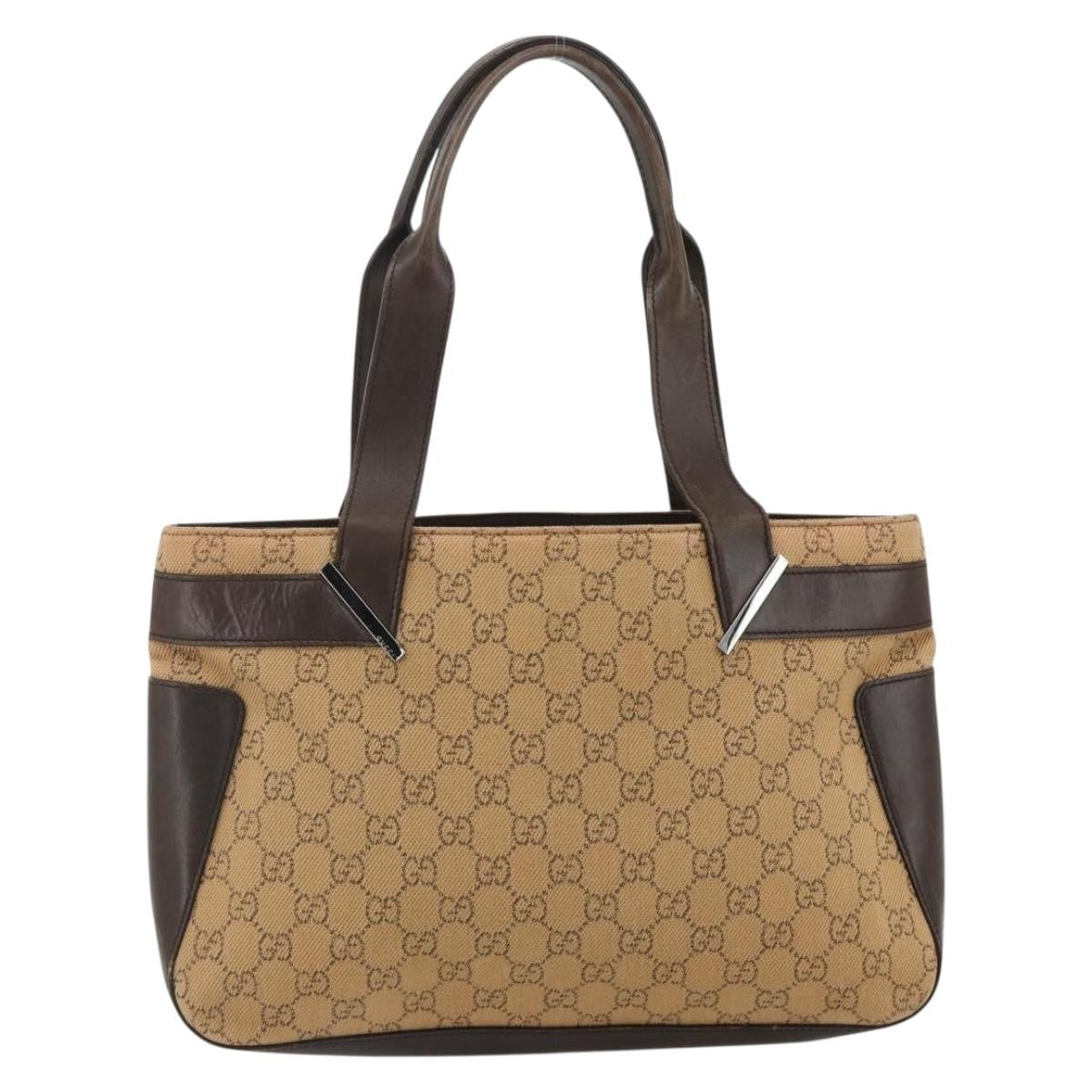 Gucci Vintage Tote Canvas Beige Canvas Tote Bag Bag (Pre-Loved)