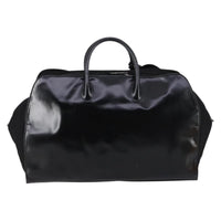 Gucci Travel Boston Bag Leather With Nylon Black Leather Travel Bag Bag (Pre-Loved)