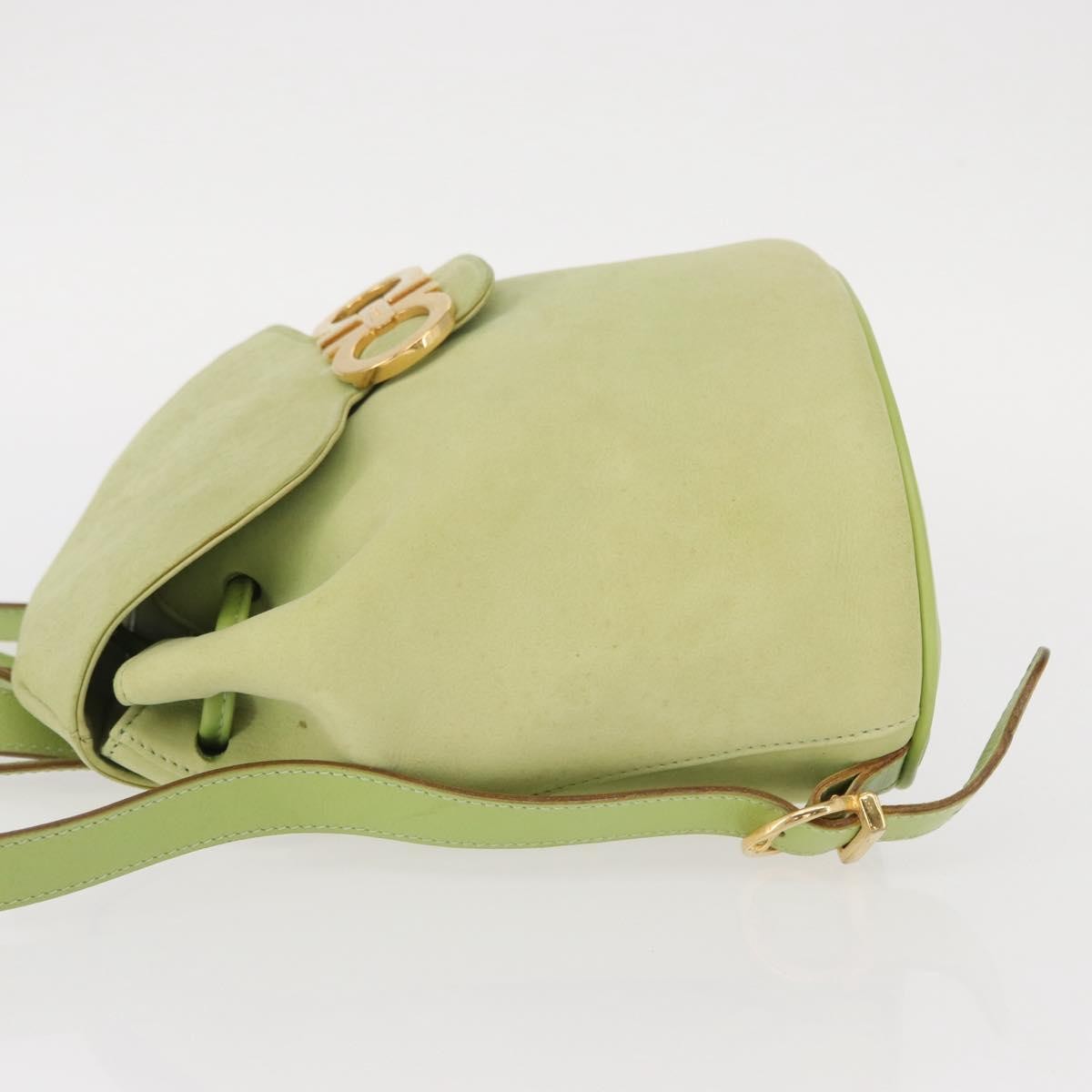 Salvatore Ferragamo Gancini Backpack Suede Green Suede Backpack Bag (Authentic Pre-Loved)