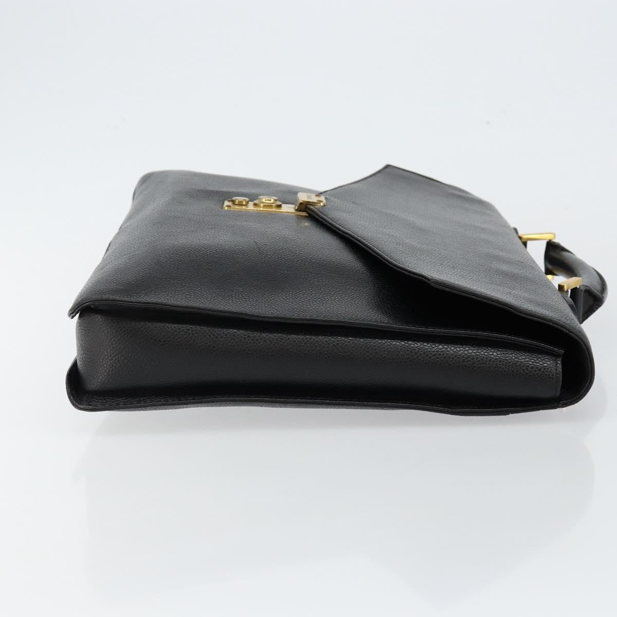 Chanel Chanel Vintage Lock Briefcase Caviar Black Leather Briefcase Bag (Authentic Pre-Loved)