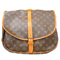 Louis Vuitton Saumur Handbag Monogram Canvas Brown Canvas Shoulder Bag Bag (Authentic Pre-Loved)
