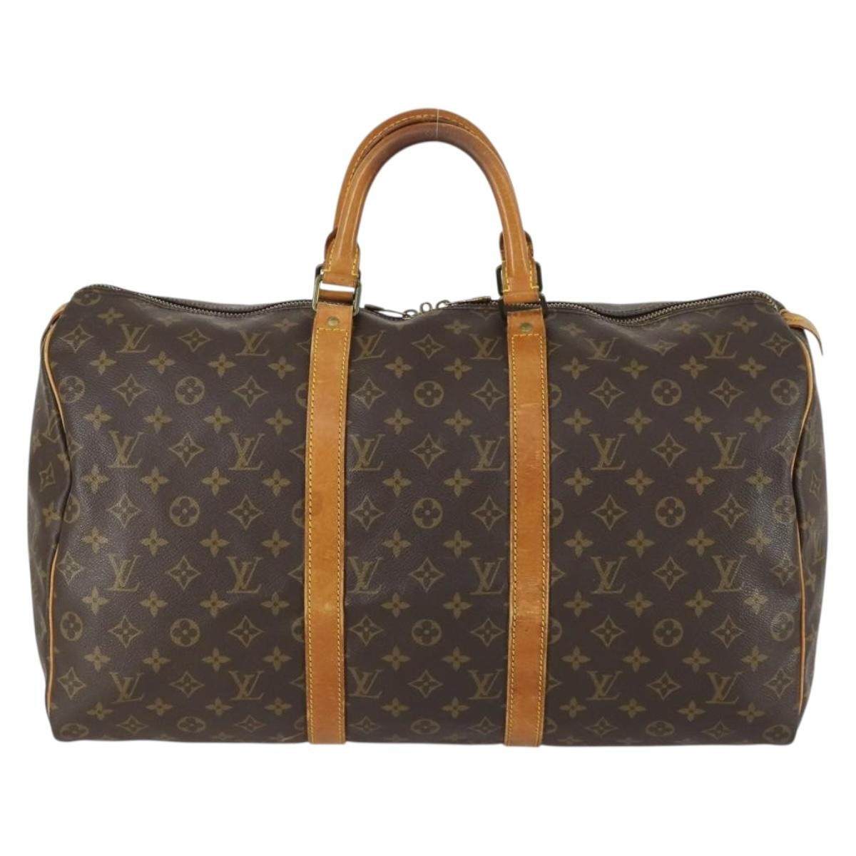 Louis Vuitton Keepall Bag Monogram Canvas Brown Canvas Travel Bag Bag (Pre-Loved)