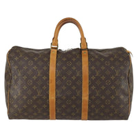 Louis Vuitton Keepall Bag Monogram Canvas Brown Canvas Travel Bag Bag (Pre-Loved)