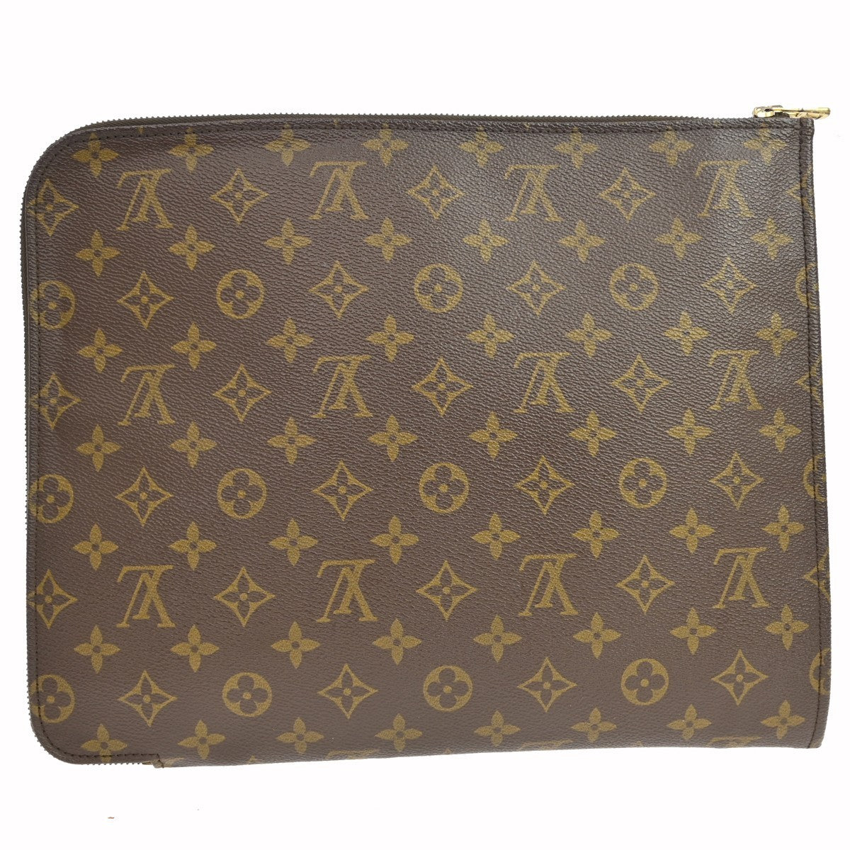 Louis Vuitton Poche Documents Monogram Canvas Brown Canvas Clutche & Pouche Bag (Authentic Pre-Loved)