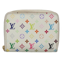 Louis Vuitton Porte-Monnaie Zippy Wallet Monogram Multicolor White Canvas Wallets Accessory (Authentic Pre-Loved)