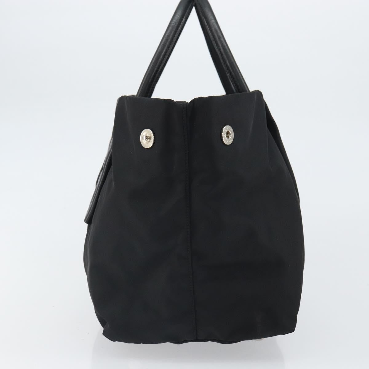 Prada Bow Tote Tessuto With Leather Black Nylon Tote Bag Bag (Pre-Loved)
