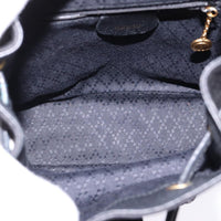 Gucci Vintage Bamboo Backpack Suede Black Suede Backpack Bag (Authentic Pre-Loved)