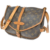 Louis Vuitton Saumur Handbag Monogram Canvas Brown Canvas Shoulder Bag Bag (Pre-Loved)