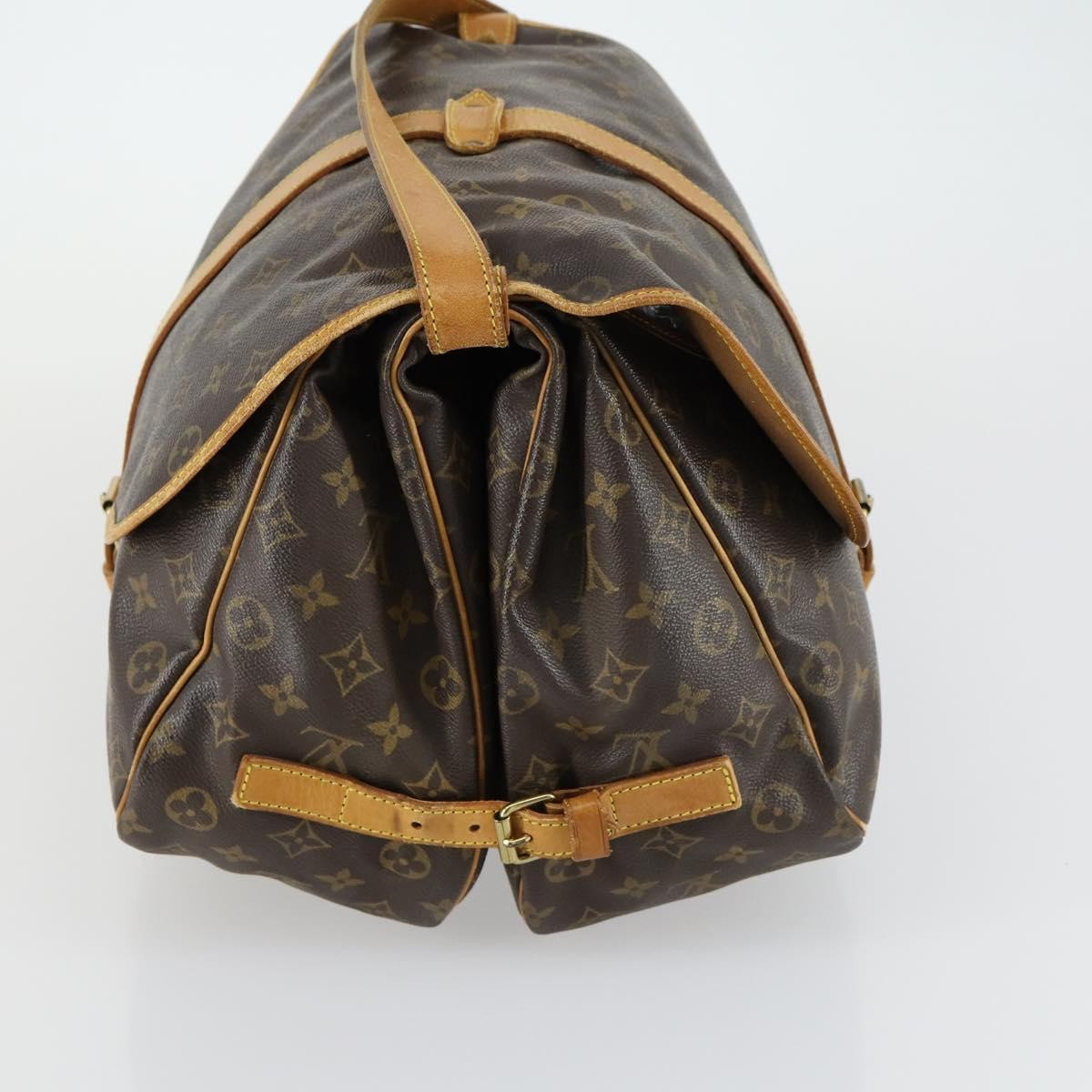 Louis Vuitton Saumur Handbag Monogram Canvas Brown Canvas Shoulder Bag Bag (Authentic Pre-Loved)