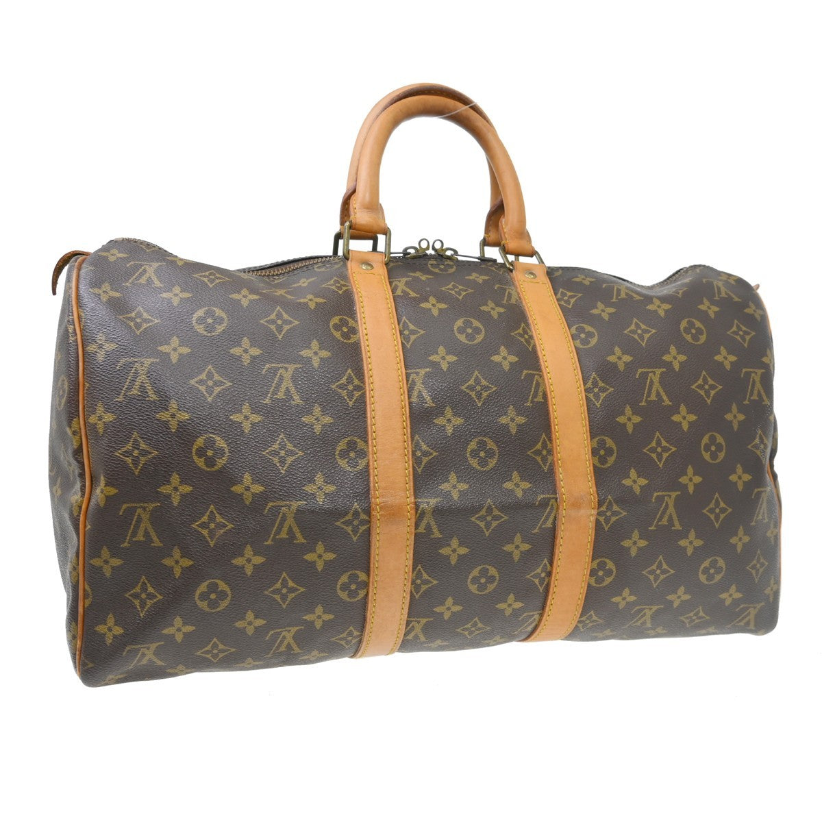 Louis Vuitton Keepall Bag Monogram Canvas Brown Canvas Travel Bag Bag (Pre-Loved)