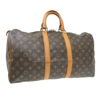 Louis Vuitton Keepall Bag Monogram Canvas Brown Canvas Travel Bag Bag (Pre-Loved)