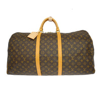 Louis Vuitton Keepall Bag Monogram Canvas Brown Canvas Travel Bag Bag (Authentic Pre-Loved)