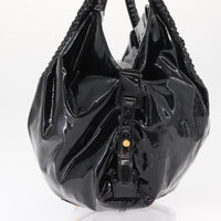 Salvatore Ferragamo Gancini Tote Patent Leather Black Patent_Leather Tote Bag Bag (Authentic Pre-Loved)