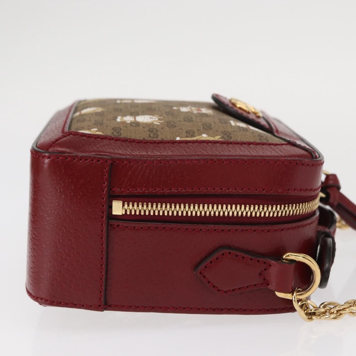 Gucci Doraemon Ophidia Zip Around Camera Bag Printed Mini Gg Coated Canvas Beige Canvas Shoulder Bag Bag (Pre-Loved)