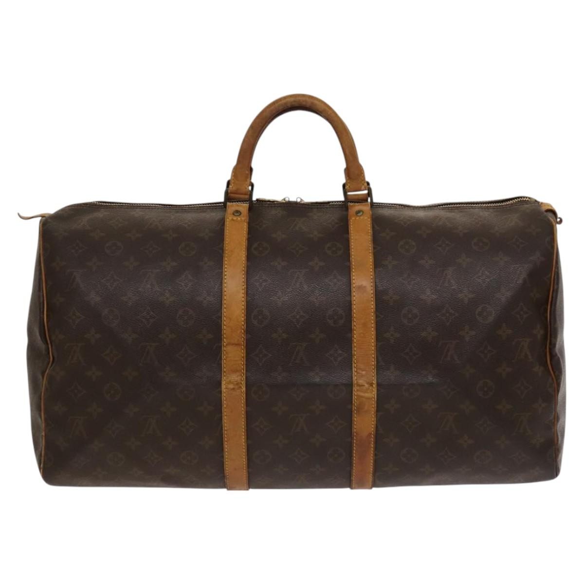 Louis Vuitton Keepall Bag Monogram Canvas Brown Canvas Travel Bag Bag (Pre-Loved)