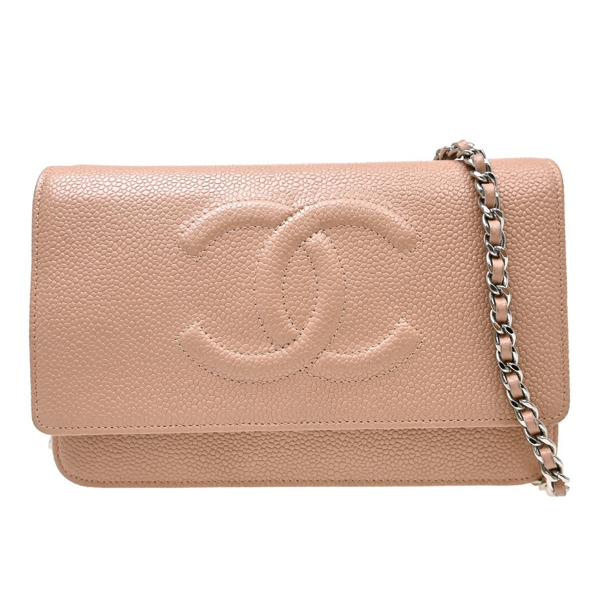 Chanel Logo Wallet On Chain Leather Pink Calfskin Crossbody Bag Bag (Authentic Pre-Loved)