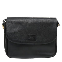 Burberry Flap Shoulder Bag Leather Black Leather Shoulder Bag Bag (Authentic Pre-Loved)
