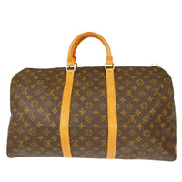 Louis Vuitton Keepall Bag Monogram Canvas Brown Canvas Travel Bag Bag (Pre-Loved)