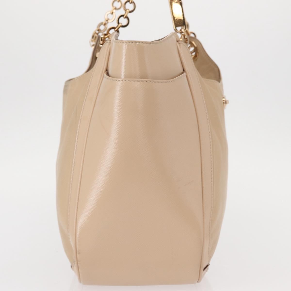 Salvatore Ferragamo Betulla Chain Tote Leather Beige Leather Tote Bag Bag (Authentic Pre-Loved)