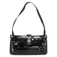 Salvatore Ferragamo Gancini Shoulder Bag Patent Leather Black Patent_Leather Shoulder Bag Bag (Pre-Loved)