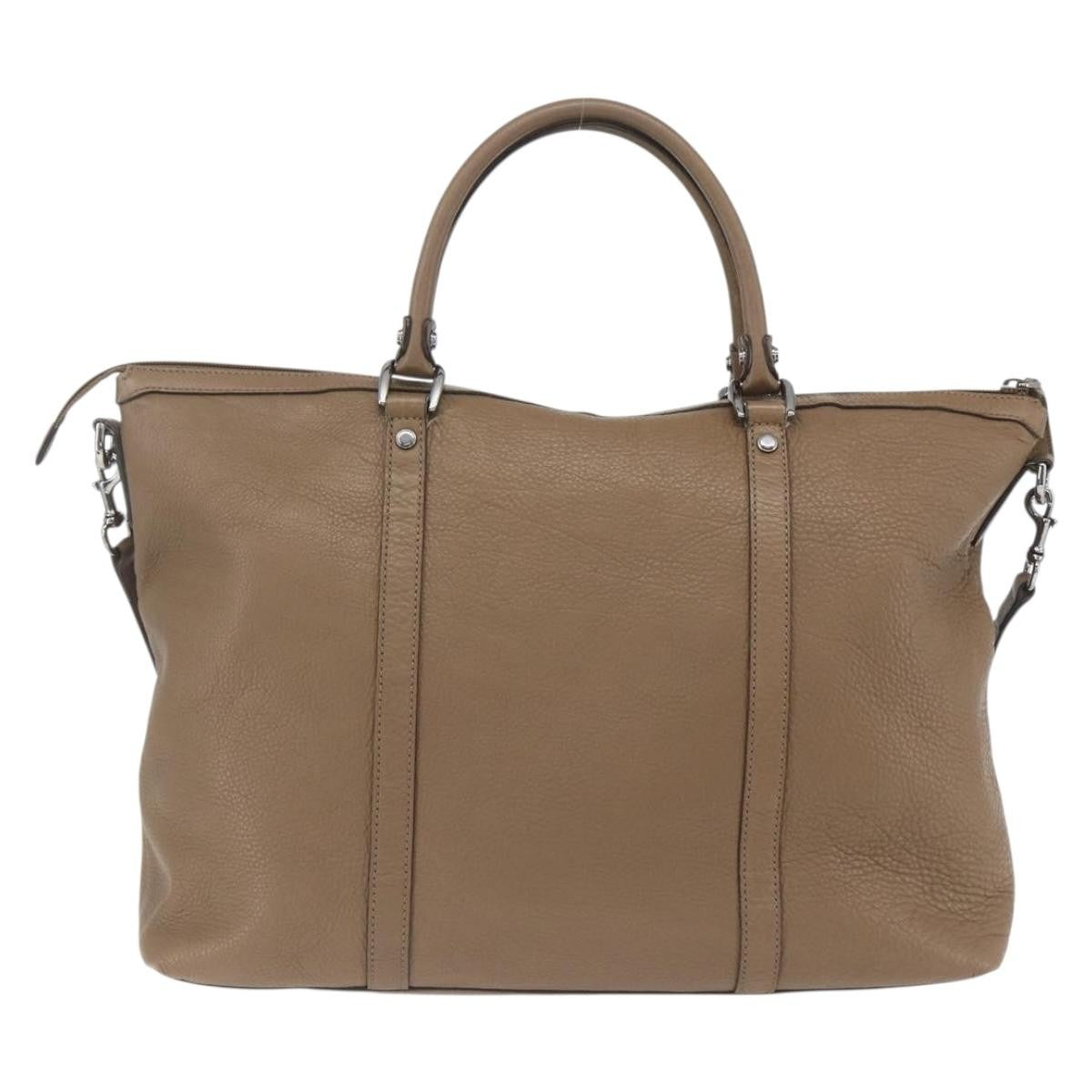 Gucci Vintage Tote Leather Brown Leather Tote Bag Bag (Authentic Pre-Loved)
