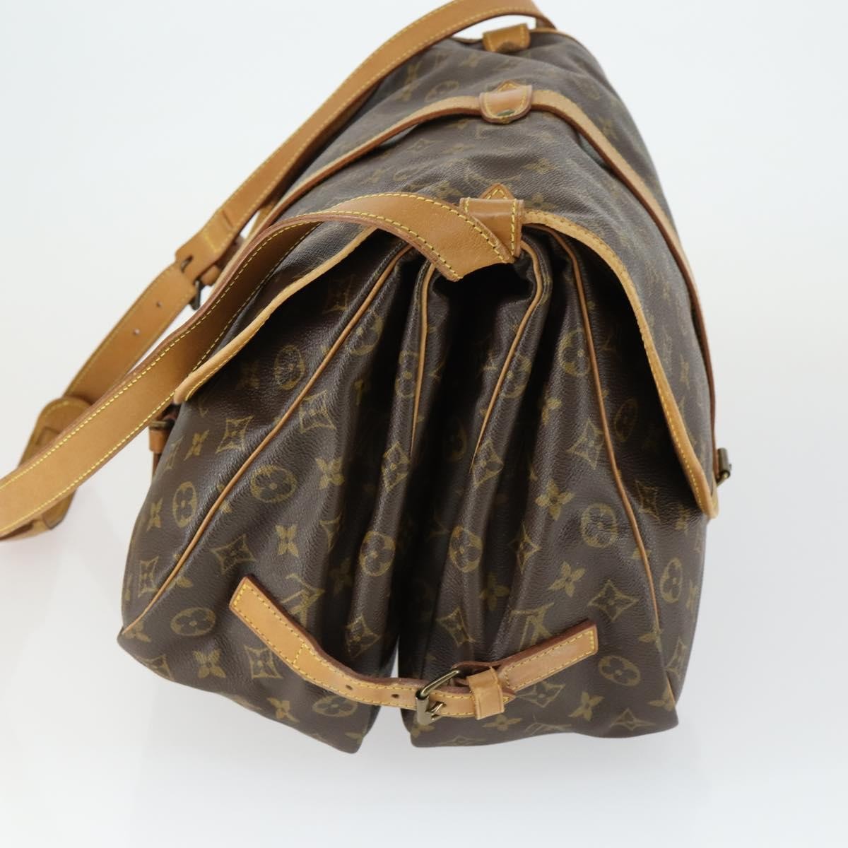 Louis Vuitton Louis Vuitton Saumur Handbag Monogram Canvas Brown Canvas Shoulder Bag Bag (Pre-Loved)