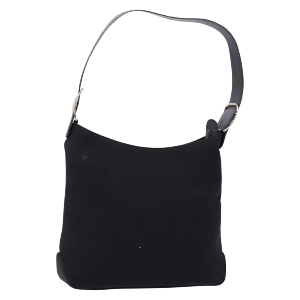 Salvatore Ferragamo Vala Shoulder Bag Canvas Black Canvas Bag (Authentic Pre-Loved)