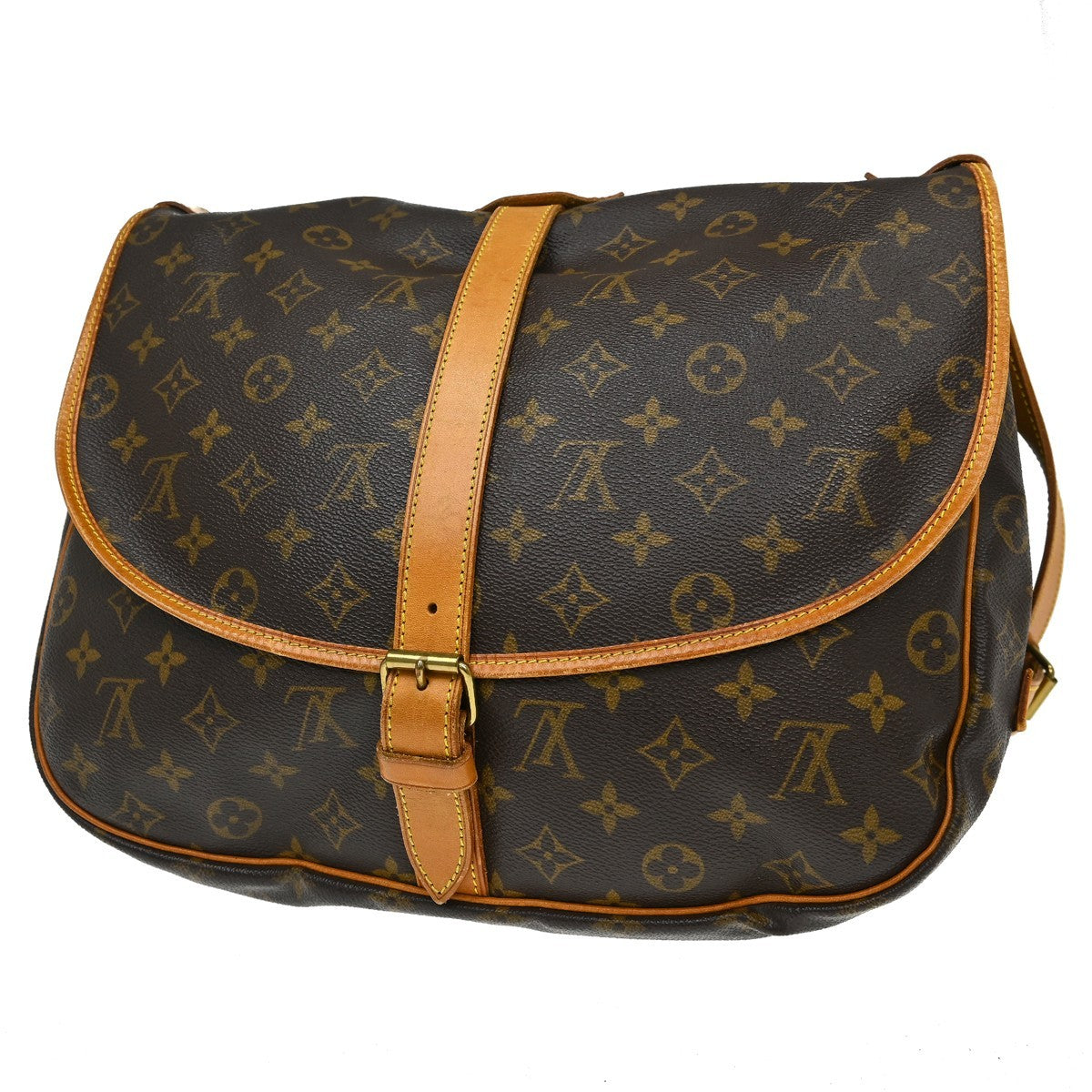 Louis Vuitton Louis Vuitton Saumur Handbag Monogram Canvas Brown Canvas Shoulder Bag Bag (Pre-Loved)