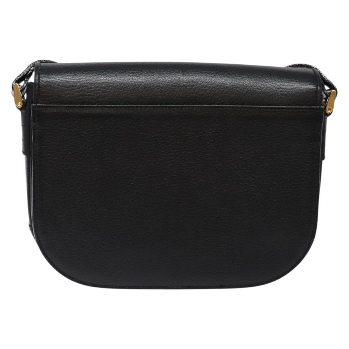 Burberry Flap Shoulder Bag Leather Black Leather Shoulder Bag Bag (Authentic Pre-Loved)