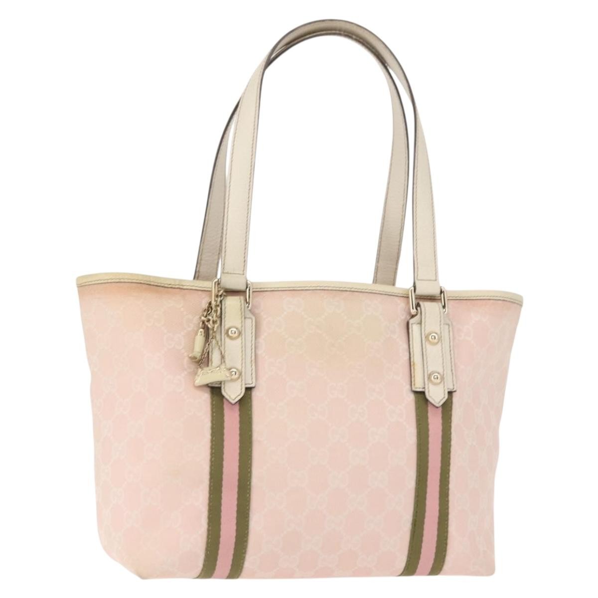 Gucci Jolicoeur Tote Gg Canvas Pink Canvas Tote Bag Bag (Authentic Pre-Loved)