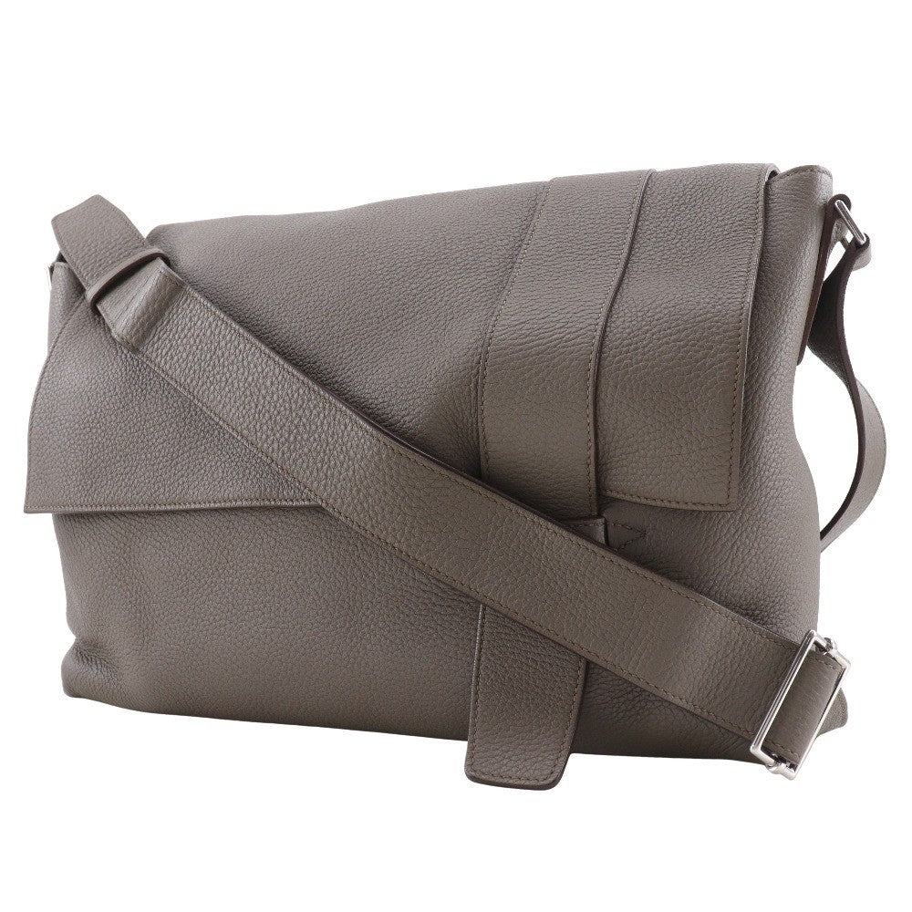 Hermes Alfred Messenger Bag Clemence Gray Leather Shoulder Bag Bag (Authentic Pre-Loved)