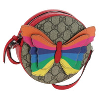 Gucci Kids Gg Supreme Rainbow Butterfly Shoulder Bag Gg Canvas Beige Pvc Shoulder Bag Bag (Authentic Pre-Loved)