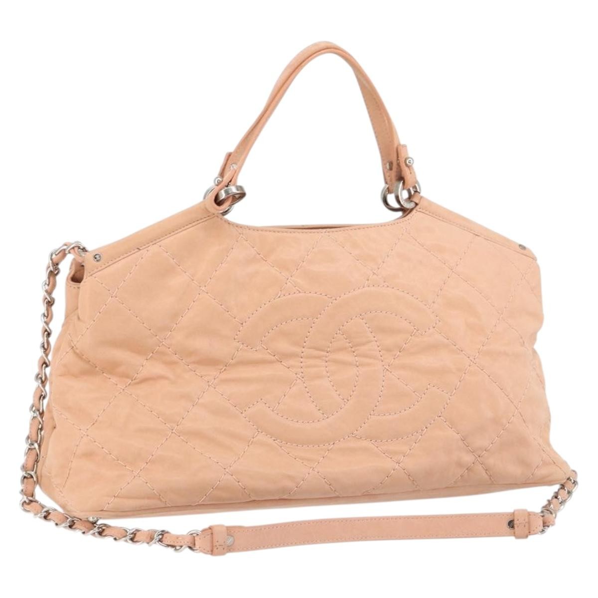 Chanel Cc Sea Hit Tote Quilted Iridescent Calfskin Pink Leather Shoulder Bag Bag (Authentic Pre-Loved)