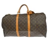 Louis Vuitton Keepall Bag Monogram Canvas Brown Canvas Travel Bag Bag (Pre-Loved)